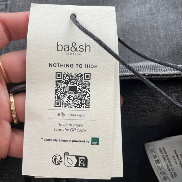 COPY: ba&sh NWT Elly Jean sz 28 in light grey. Fit is more like 26… - Picture 2 of 10